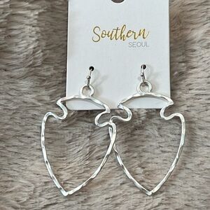 Southern Seoul Silver Arrowhead football earrings